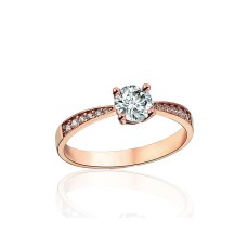 Zelta gredzens ar cirkoniem “Yunona Gold XL” no 585. proves sarkanā zelta