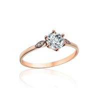 Zelta gredzens ar cirkoniem “Yunona Gold XVII” no 585. proves sarkanā zelta