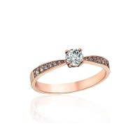 Zelta gredzens ar cirkoniem “Yunona Gold XIV” no 585. proves sarkanā zelta