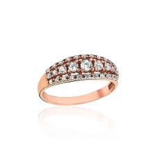 Gold Cubic Zirconia Ring “Cascade of Shine”