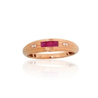 Zelta gredzens ar briljantiem un rubīniem „Odette II“