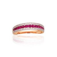 Zelta gredzens ar briljantiem un rubīniem „Kamēlija XI“