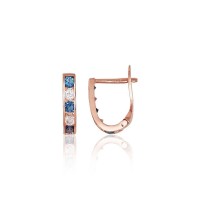 Gold Cubic Zirconia Earrings “Confetti XI”