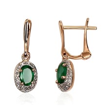 Gold Diamond and Emerald Earrings “Little Sun IV”