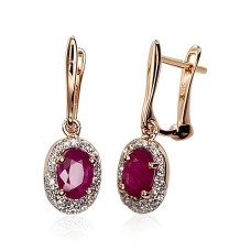 Gold Diamond and Ruby Earrings “Little Sun III”