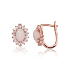 Gold Cubic Zirconia and Opalite Earrings “Kylie VI”