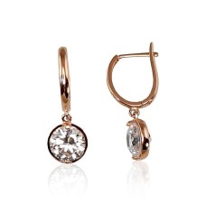 Gold Cubic Zirconia Earrings “Golden Line”