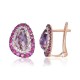 Gold Diamond, Ruby and Amethyst Earrings “Charlotte III”