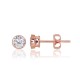 14K Red Gold Cubic Zirconia Earrings “New Classic VIII”