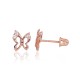 14K Red Gold Cubic Zirconia Earrings “Golden Butterfly XIII”