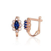 Zelta auskari ar cirkoniem “Ferro XV” no 585. proves sarkanā zelta