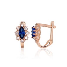 Zelta auskari ar cirkoniem “Ferro XV” no 585. proves sarkanā zelta