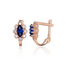 Gold Cubic Zirconia Earrings “Ferro XV”