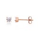 14K Red Gold Cubic Zirconia Earrings “New Classic II”