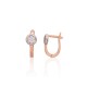 14K Red Gold Cubic Zirconia Earrings “Golden Flower XXIV”