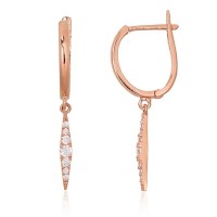 14K Red Gold Cubic Zirconia Earrings “Alectrona III”