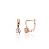 Zelta auskari ar cirkoniem "Junona Gold XVIII" no 585. proves sarkanā zelta