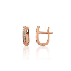 Zelta auskari ar cirkoniem "Līnija gaismas V" no 585 proves sarkanā zelta