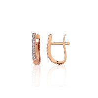 Zelta auskari ar cirkoniem “Line of light” no 585 proves sarkanā zelta