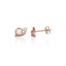 Gold Cubic Zirconia Earrings “Golden Snail II”