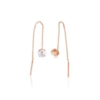 Zelta auskari ar cirkoniem “Tīrs Līdzsvars” no 585. proves sarkanā zelta