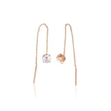 Zelta auskari ar cirkoniem “Tīrs Līdzsvars” no 585. proves sarkanā zelta