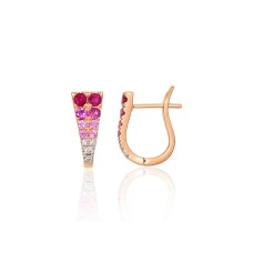 Gold Diamond and Ruby Earrings “Skylar II”