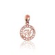 14K Red Gold Cubic Zirconia Letter Pendant “H”