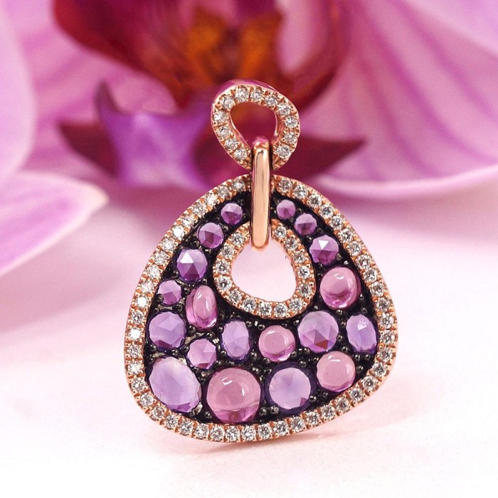 Gold Diamond and Amethyst Pendant “Sunny Symphony III”