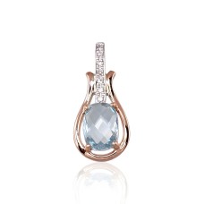 Auksinis pakabukas su deimantais ir topazais „Grakštumas II“