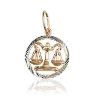 Zelta kulons - zodiaka zīme "Svari II" no 585 proves sarkanā zelta