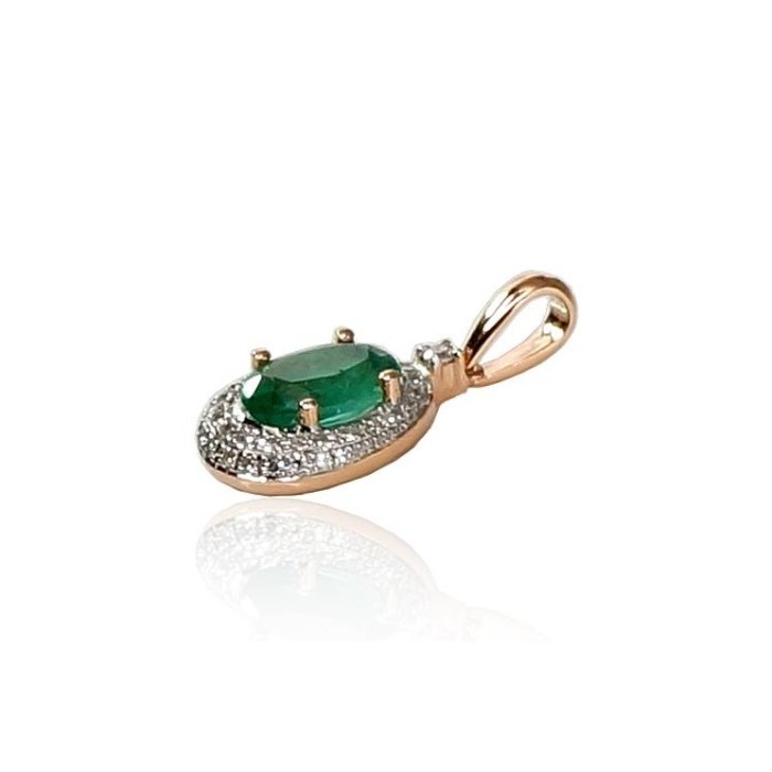 Gold Diamond and Emerald Pendant “Grace III”