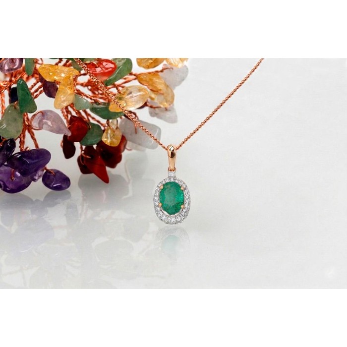 Gold Diamond and Emerald Pendant “Grace III”