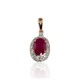 Gold Diamond and Ruby Pendant “Little Sun II”