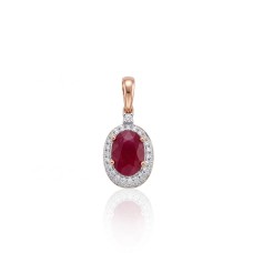 Gold Diamond and Ruby Pendant “Little Sun II”