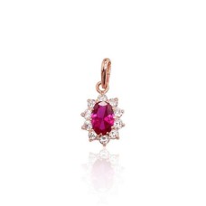 Золотой кулон с цирконами «Ферро (Fuchsia)»