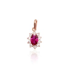 Zelta kulons ar cirkoniem „Ferro (Fuchsia)“