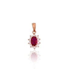 Zelta kulons ar cirkoniem „Ferro (Fuchsia)“