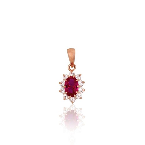 Золотой кулон с цирконами «Ферро (Fuchsia)»