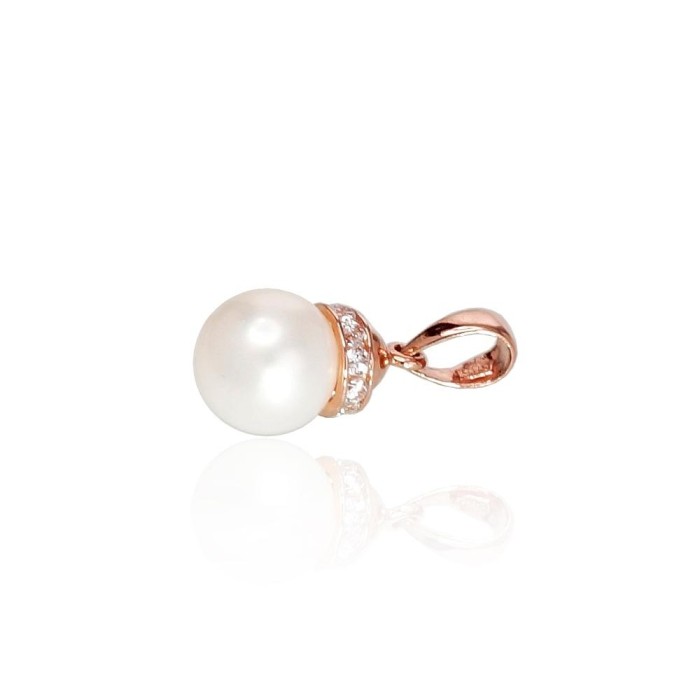 Gold Cubic Zirconia and Pearl Pendant “Pearl Radiance II”