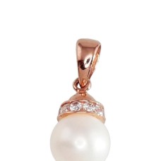 Gold Cubic Zirconia and Pearl Pendant “Pearl Radiance II”