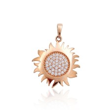 Gold Cubic Zirconia Pendant “Golden Sun XI”