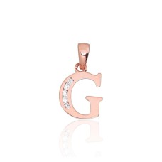 Золотой кулон-буква с цирконами «G III»