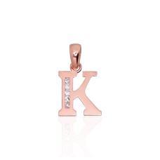 Золотой кулон-буква с цирконами «K III»