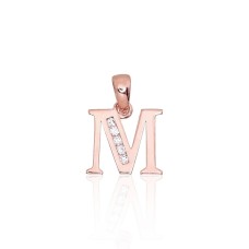 Золотой кулон-буква с цирконами «M III»