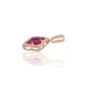 Gold Diamond and Ruby Pendant “Diamond Flower IX”