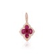 Gold Diamond and Ruby Pendant “Diamond Flower IX”
