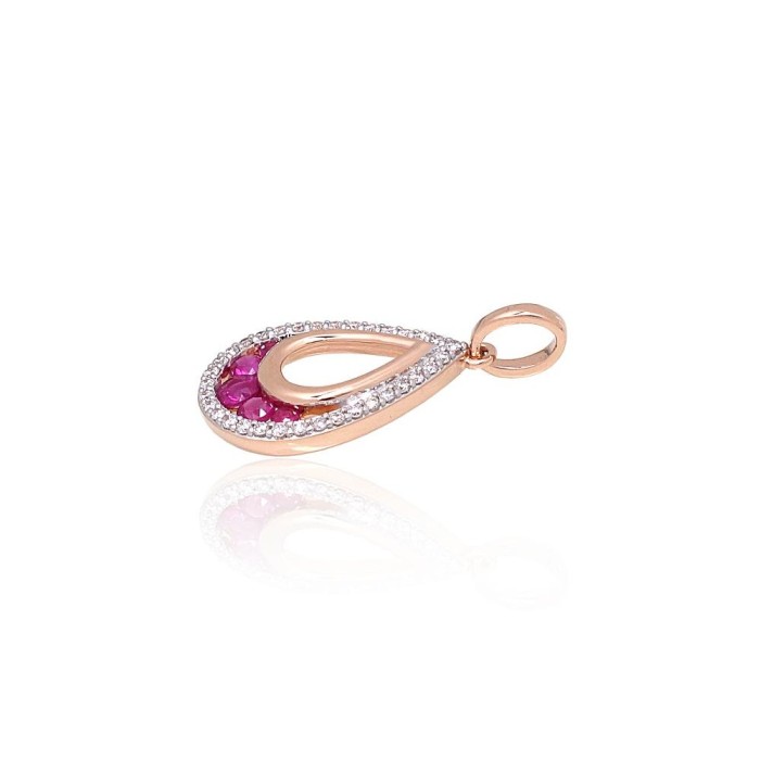 Gold Diamond and Ruby Pendant “Athena V”