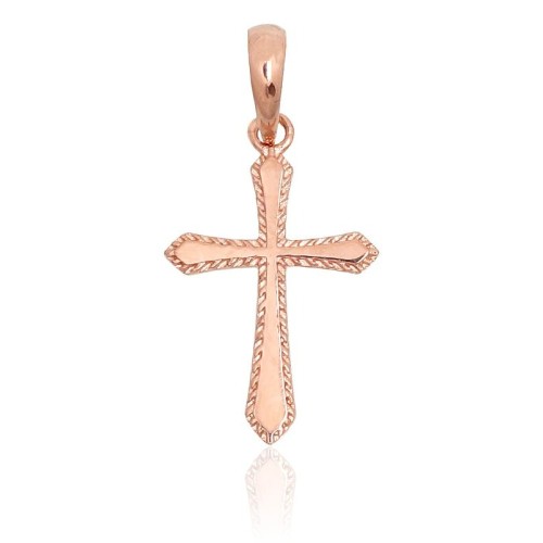 14K Red Gold Cross Pendant “Classic XIX”