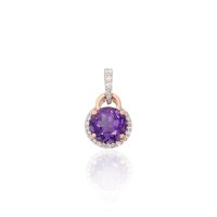Gold Diamond and Amethyst Pendant “Magic of the Evening”